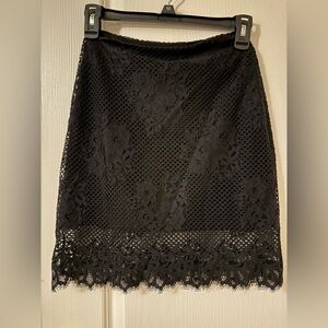 For Love And Lemons Vintage Black Lace Pencil Skirt